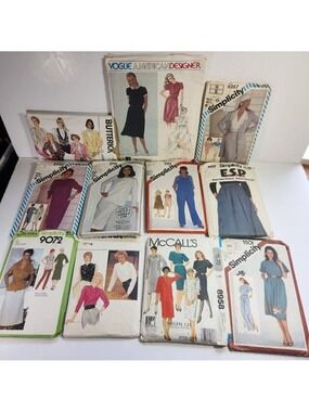 Sewing Patterns Lot of 11 Vogue Simplicity Butterick McCalls Cut Vintage 70s 80s